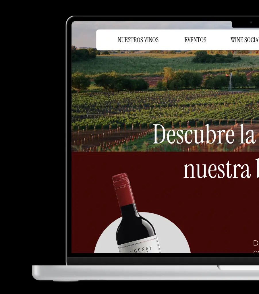 Website for a wine shop located in Madrid, spain